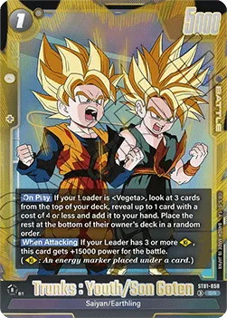Trunks : Youth/Son Goten (ST01-058) (V.1 – Super Rare) – Story Booster 01 [Fusion World] – Near Mint – EN