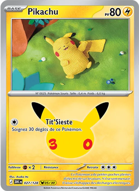 Pikachu [Nap] – 30th Celebration (027) – Near Mint – FR