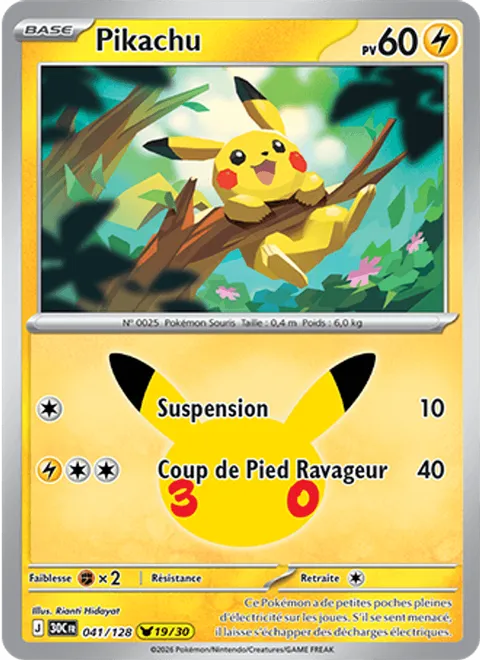 Pikachu – 30th Celebration (041) – Near Mint – FR