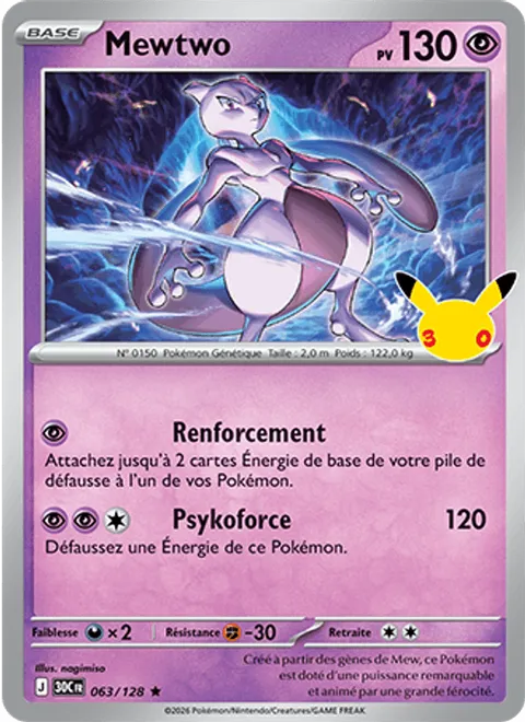 Mewtwo [Empower | Psydrive] – 30th Celebration (063) – Near Mint – FR