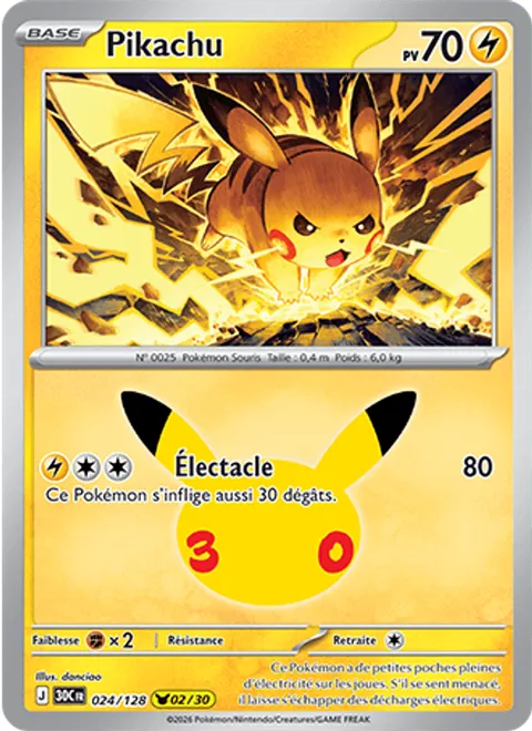 Pikachu – 30th Celebration (024) – Near Mint – FR