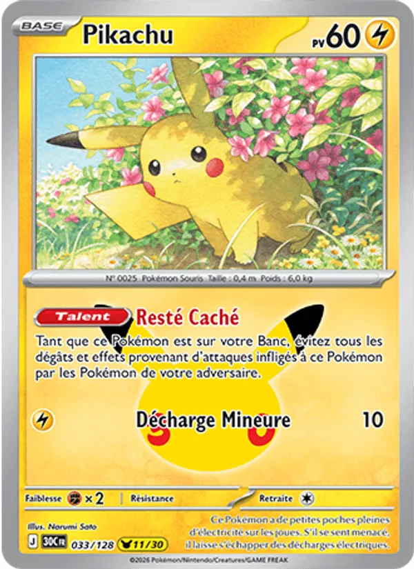 Pikachu – 30th Celebration (033) – Near Mint – FR