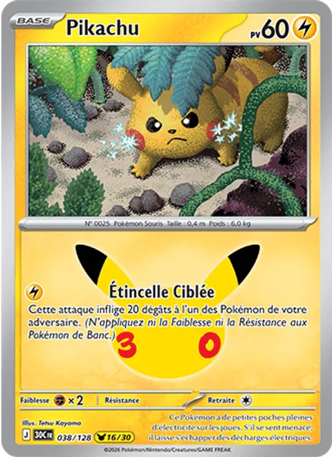 Pikachu [Targeted Spark] – 30th Celebration (038) – Near Mint – FR