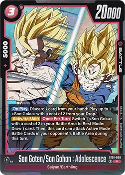 Son Goten/Son Gohan : Adolescence (ST01-008) (V.1 – Rare) – Story Booster 01 [Fusion World] – Near Mint – EN
